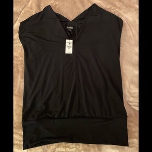 Express Black Sleeveless V-Neck Top